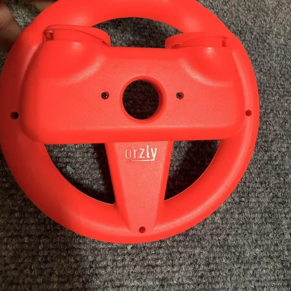 Orzly Racing Wheel Joy-Con Controller Grips Nintendo Switch Red Black Pair